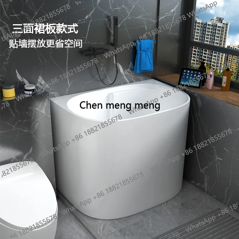 F182Bathtub small apartment acrylic Internet celebrity mini deep bubble Japanese home removable thermal insulation small bathtub