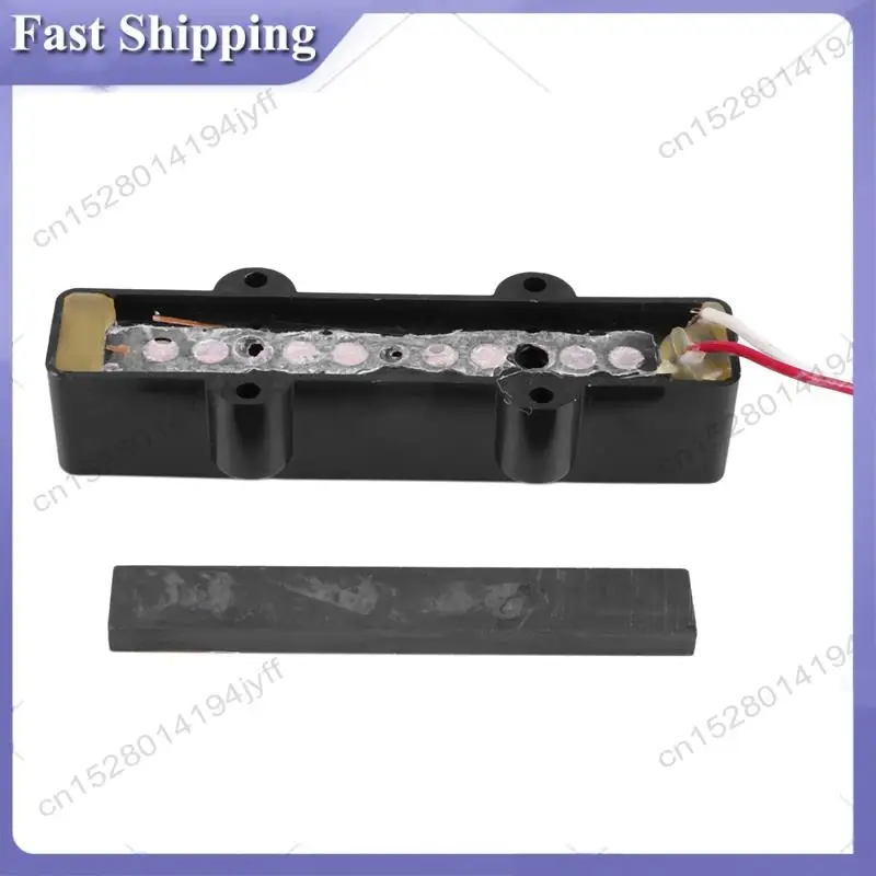 -ABDH 4X Pro Electric Bass Open Type Noiseless Bridge Pickup For 4 String Jazz Bass Jb Style,Black 95X18.3Mm