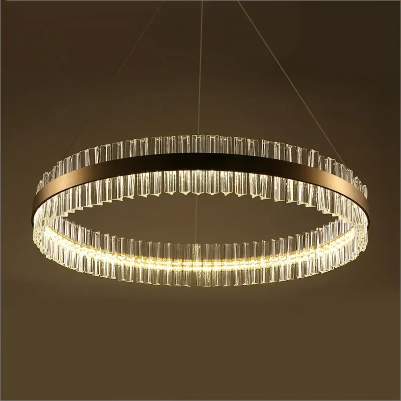 Modern Gold Crystal LED Ceiling Chandeliers Lustre Living Dining Room Pendant Lamp Home Decor Hanging Light Luster Fixtures