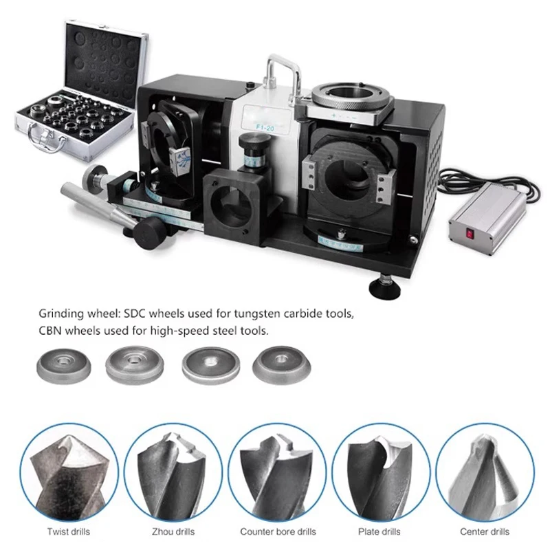 F1-20 Drill Bit Grinding Machine Unity Drill Re-Sharpener Drill Grinding Machine Alloy Twist Drill Grinding Machine