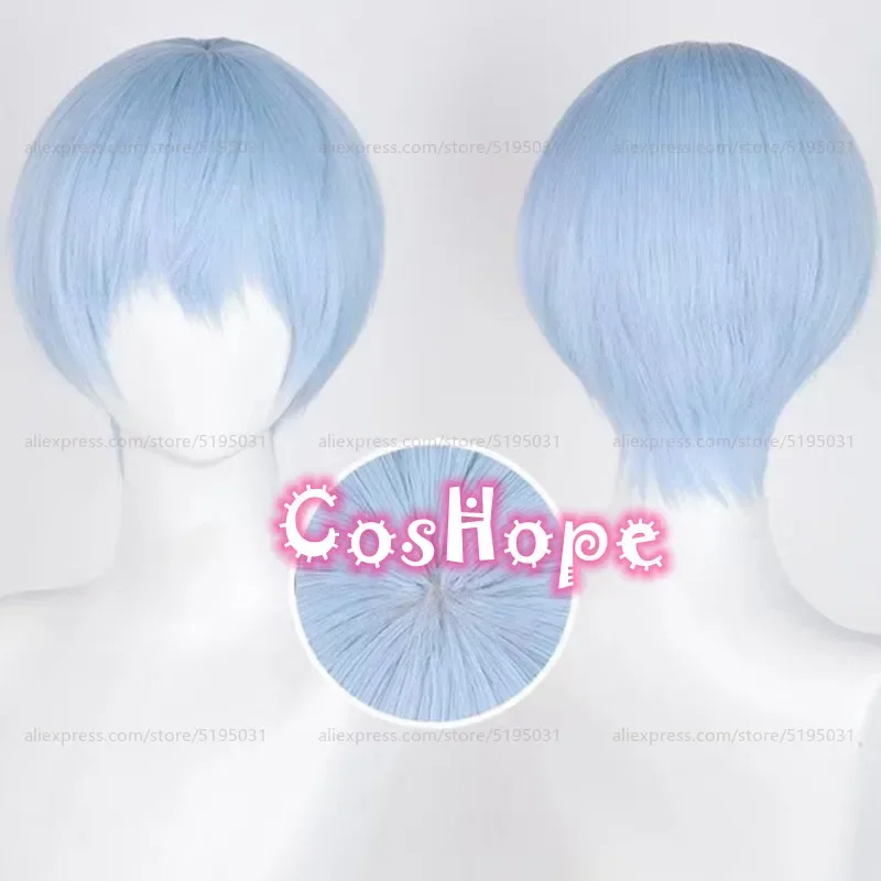 Sky Cosplay Wig 30cm Short Blue Wig Cosplay Anime Cosplay Wigs Heat Resistant Synthetic Wigs Halloween