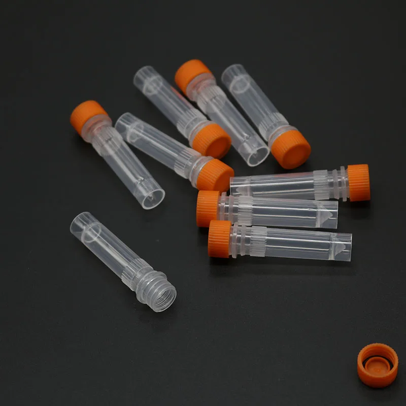 20PCS laboratory tube with silicone gasket plastic transparent tube sample storage container centrifuge tube without scale 1.5ML