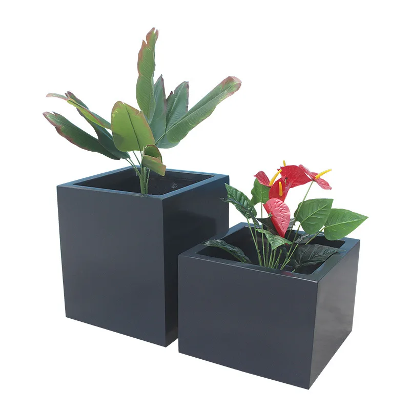 FRP Outdoor Flower Box Balcony Flower Slot Garden Pond Courtyard Bed Terrace Planting Box Roof White Pot