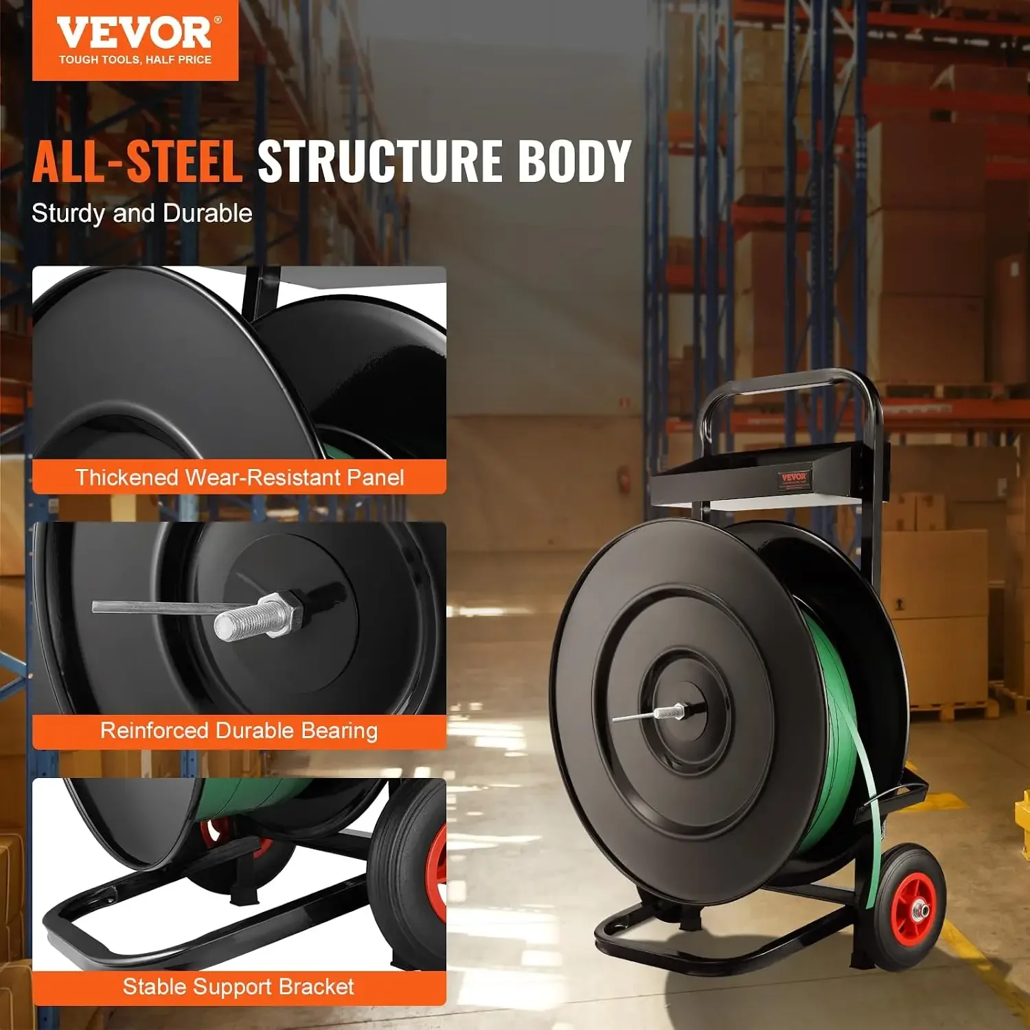 Banding Strapping Cart, for PET/PP/Fiber Strapping Coils with 8