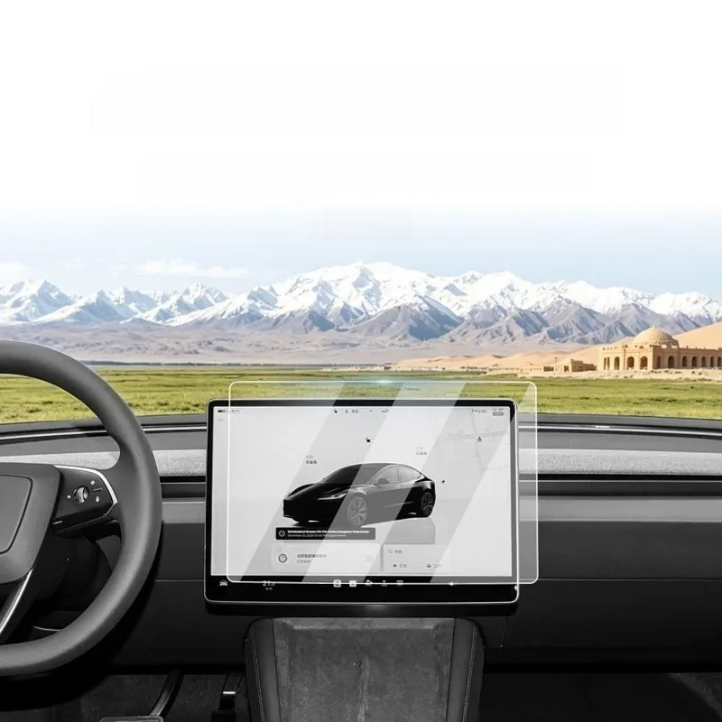 Tempered Glass Screen Protector & Silicone Cover for 2019-2025 Tesla Model Y/3/YL Center Console Interior Trim