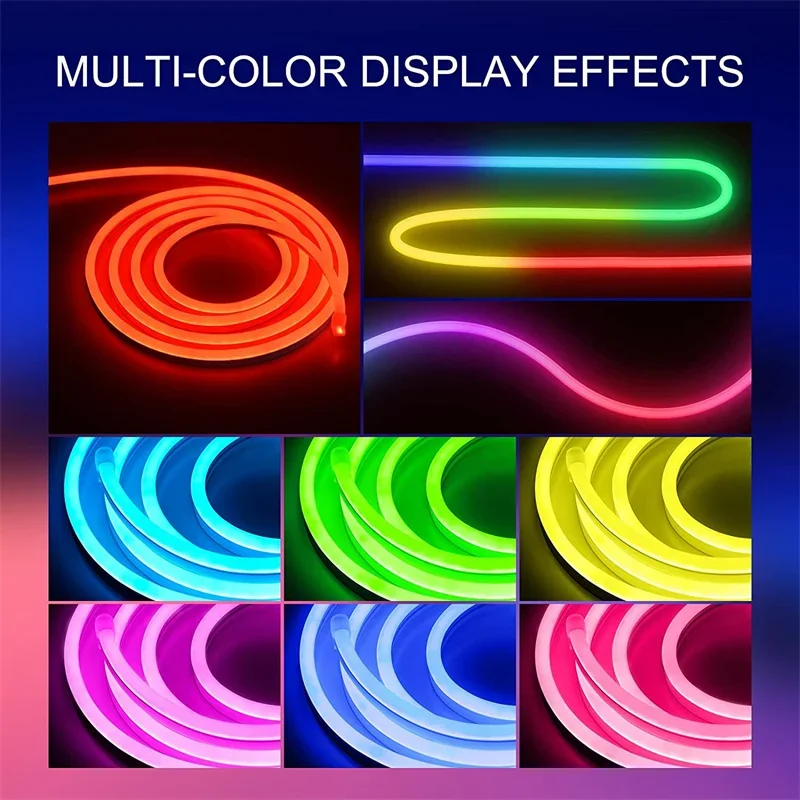 Imagem -02 - Tuya Rgb Neon Led Strip Lighting Wi-fi Smartlife Luzes de Corda Flexíveis Living Decoração para Salas de Jogos 10m