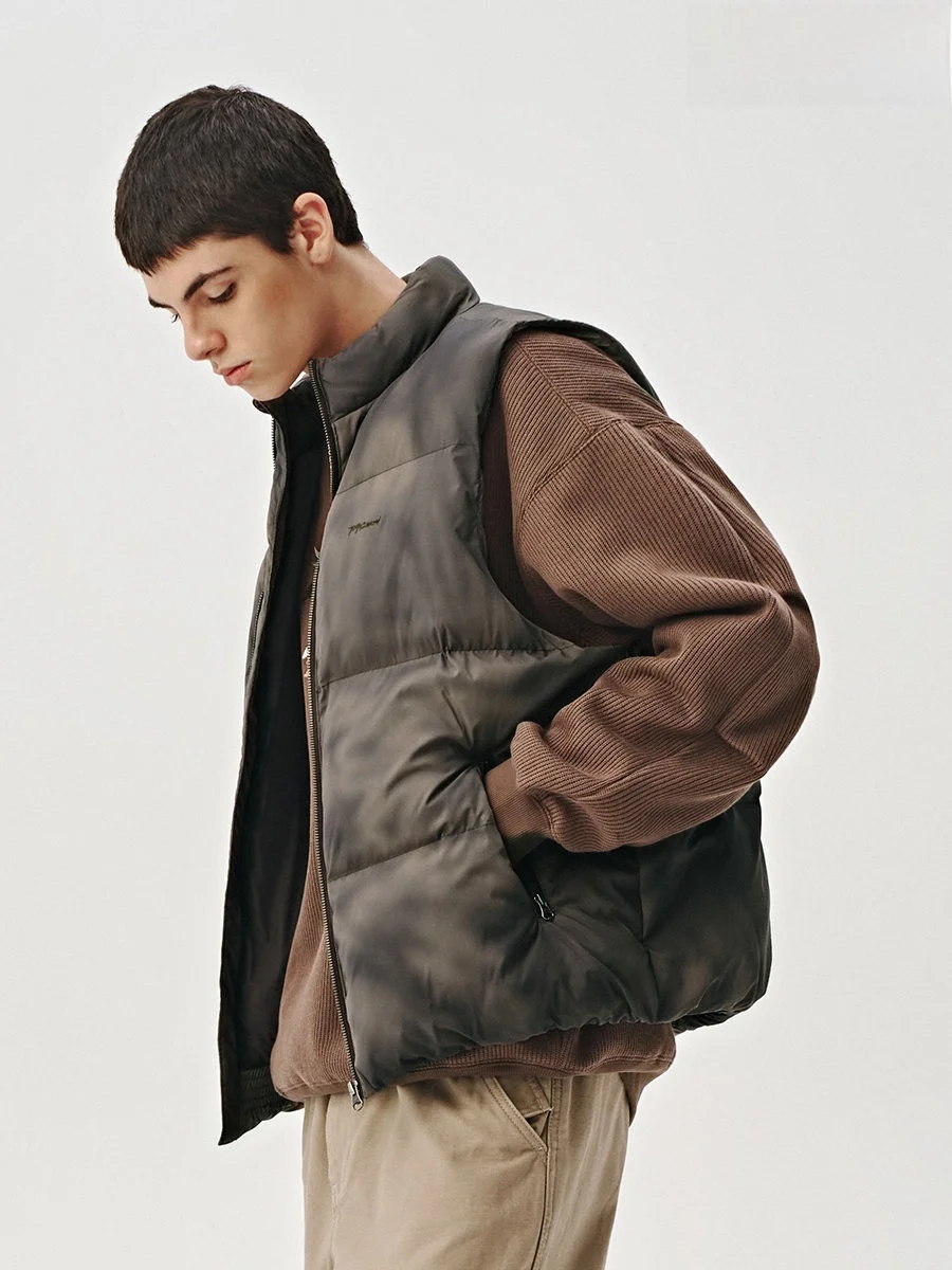 714street Trendy Loose Fit Windproof Cotton Jacket Men's Outdoor Casual Style Zipper Closure Dyed Shirt Youth Fashion