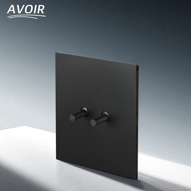 

Avoir Black Retro Toggle Switch 2 Way Usb Wall Socket Stainless Steel Vintage Light Switch Dimmer EU French Power Plugs For Home