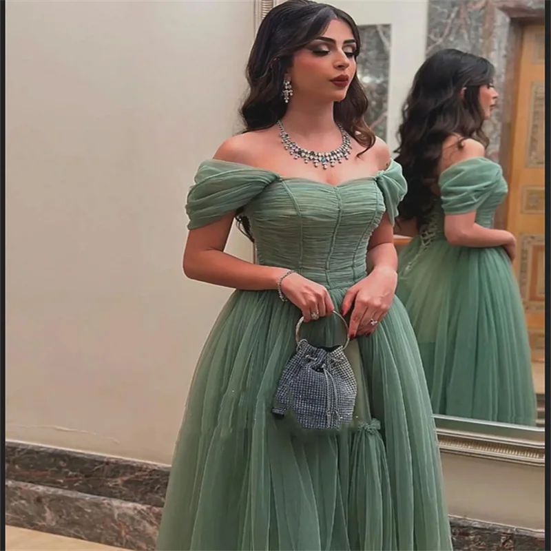 Mesh-Abschlusskleid, Partykleid, Abschlussball, Salbeigrün, geeignete Kleider für elegante Luxus-Abendkleider, Robe De Soiree Femmes, individuell gestaltet