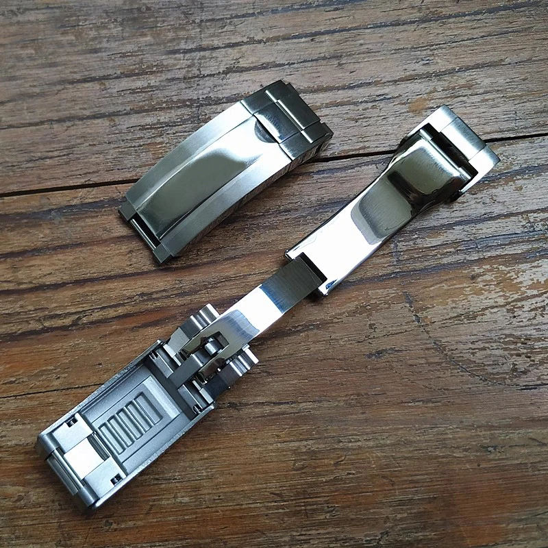 904 Stainless Steel 16mm Watchband Clasp for Rolex DAYTONA SUBMARINER GMT Date-just Yacht-Master Quick Adjust Buckle Silver