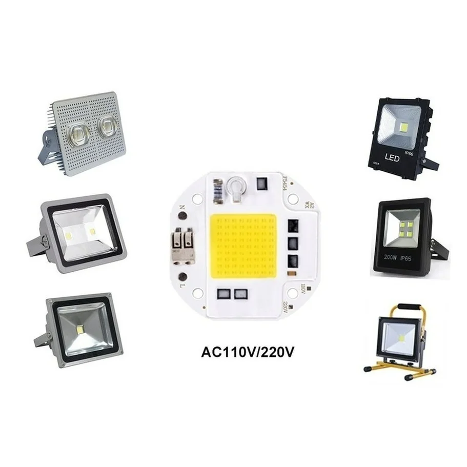 Livre de soldagem 100w 70 50 cob led chip para holofote holofote 220v 110v integrado contas de luz led alumínio f5454 branco quente