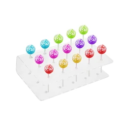 New DIY Clear 15 Holes Rectangular Cake Party Holder Displays Stands Lollipop Candy Holder Wedding Party Holder