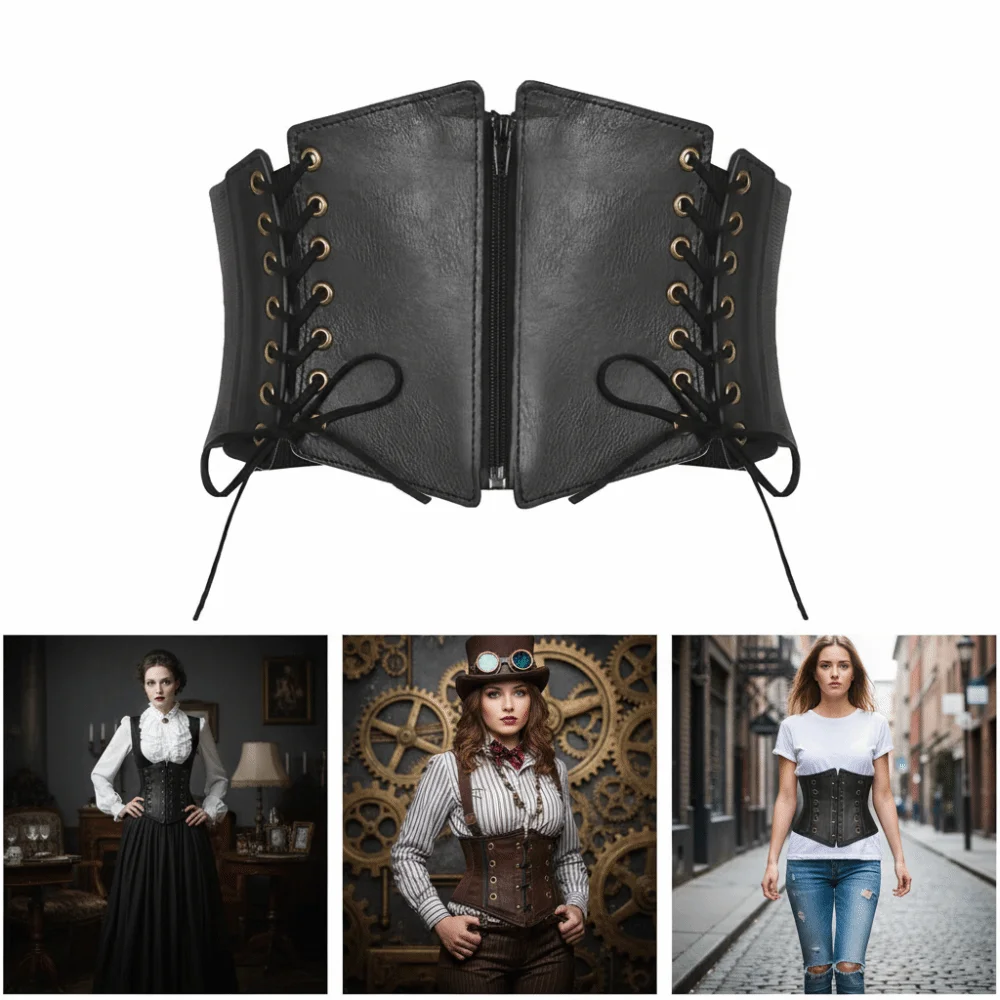 حزام خصر مرن أنيق، أحزمة كلاسيكية متعددة الاستخدامات للنساء، حزام مشد من الجلد الصناعي، أزياء نسائية