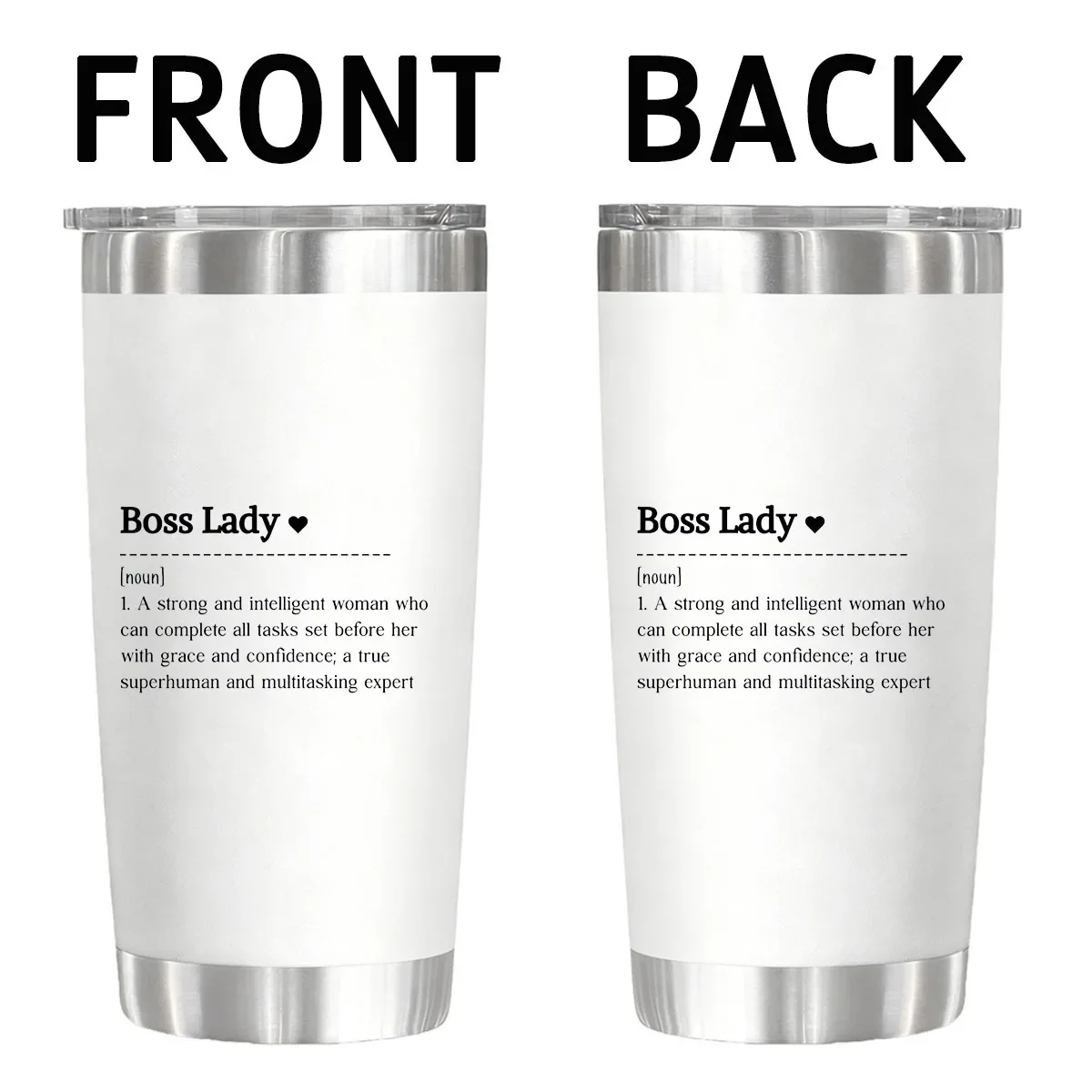 Boss Lady Definition Strong Woman 20 oz Vacuum Flask Travel Tumbler for Christmas Birthday Gifts