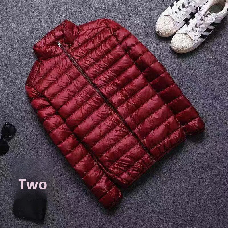 

Легкая пуховая хлопковая рабочая одежда для мужчин с тепловым воротником Jaet Youth Faion Slim Fit без капюшона, чистый цвет, зима 20225, воротник...