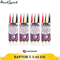 FLYCOLOR Raptor5 Brushless ESC 3-6S Drone ESC 32Bit G701 PWM 128K Single 20A 35A 45A 50A ECS Dshot Proshot for FPV Racing Drones