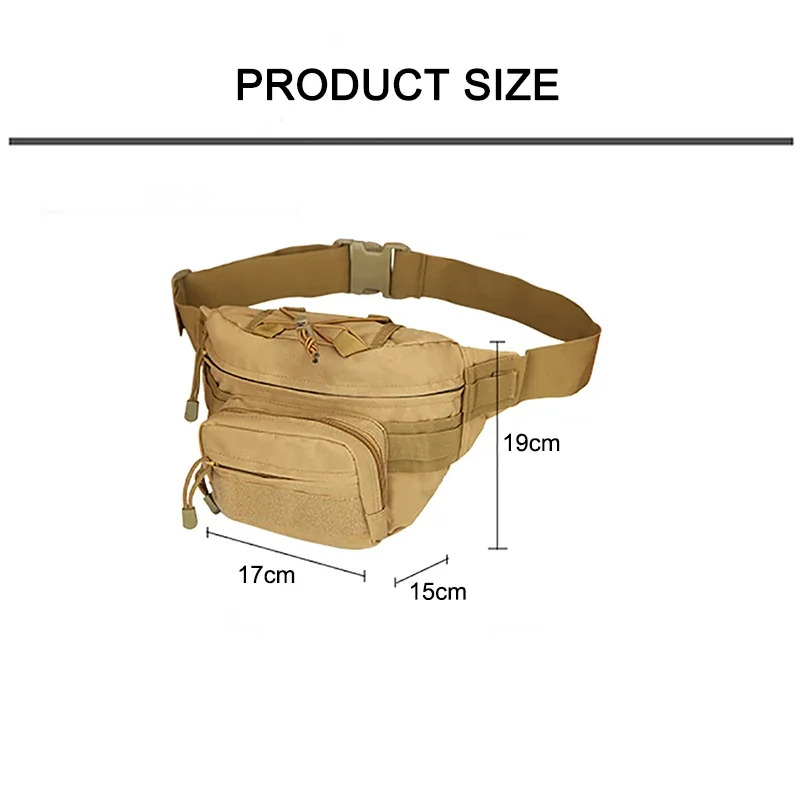 Men\'s Outdoor Portable Tactical Waist Bag Casual Multifunctional Wear-resistant Mountaineering Cycling Sports Hiking Waist Bags