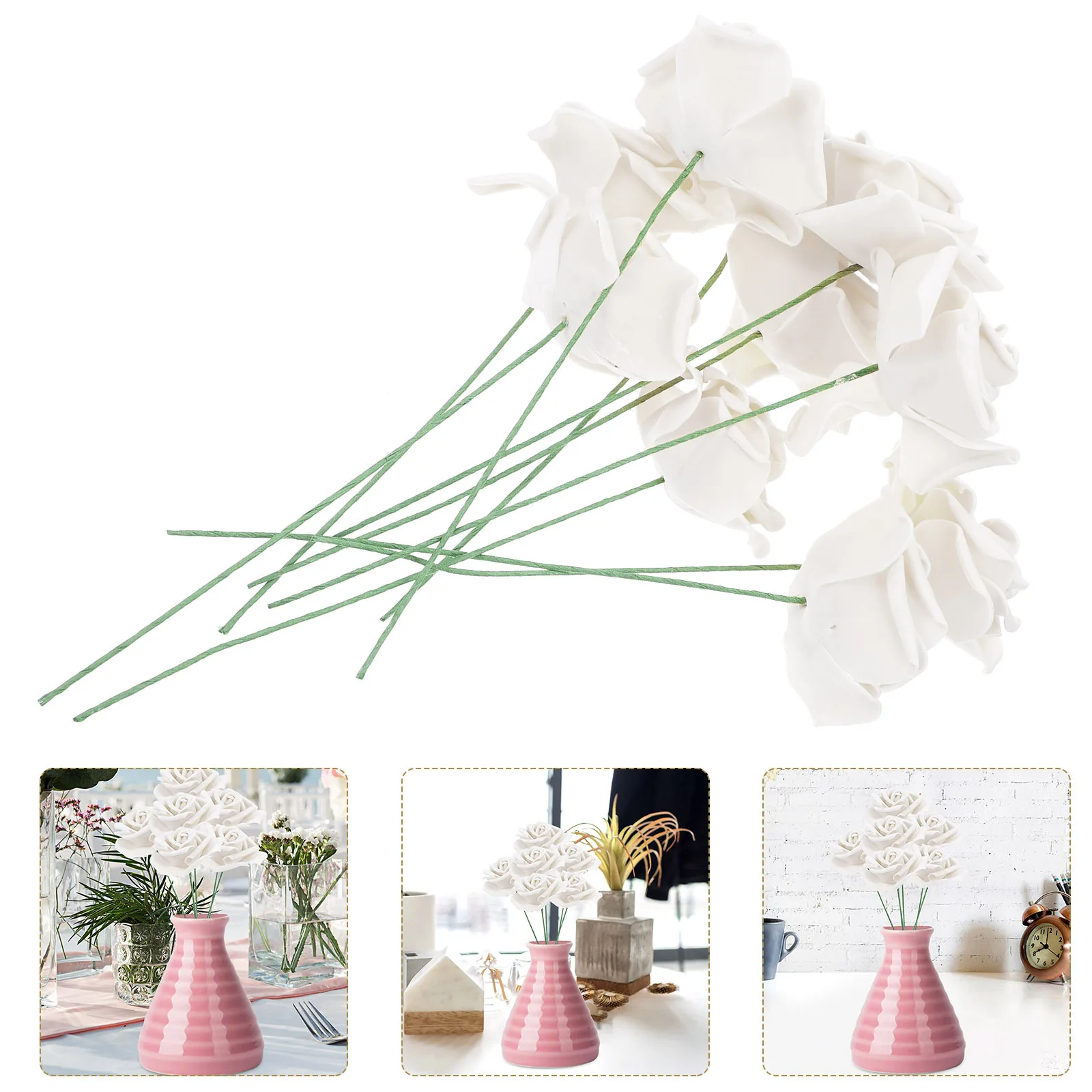

50Pcs Artificial Rose Flower Simulation Wedding Decor DIY Hand Tied Bouquet Home Decoration Simulation Rose