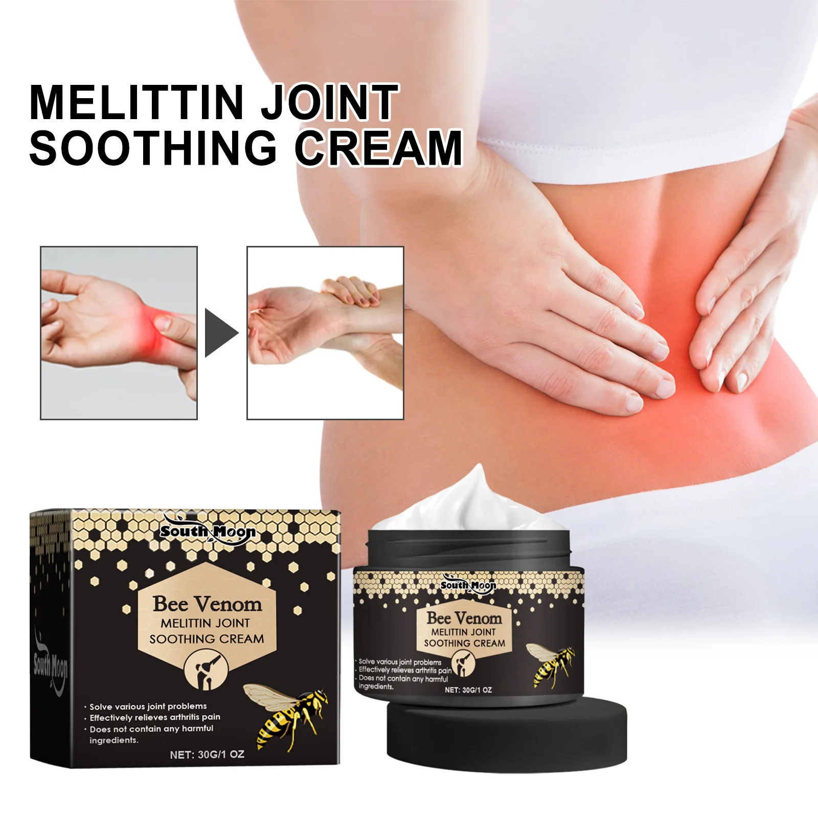 

Bee Venom Joint Repair Cream Relieve Knee Joint Pain Soreness Numbness and Swelling Lumbar Strain Joint Repair Massage Ointment