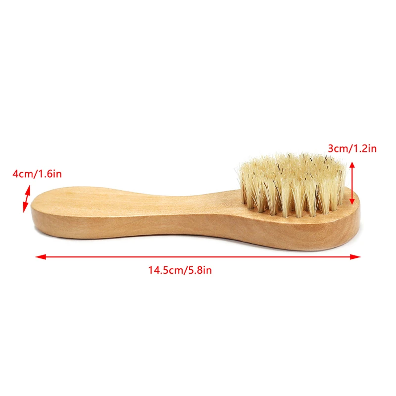 1 Pc Natuurlijke Gezicht Borstel Haren Exfoliërende Gezicht Borstels Houten Vrouw Man Huidverzorging Droog Lichaam Borstel Massager Scrubber Gereedschap