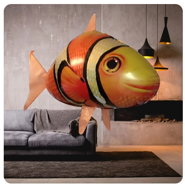 Inflatable Remote Control Shark Toys Air Swimming RC Animal Radio Fly Balloons Clown Fish Animals Novel Toy For Children Boys