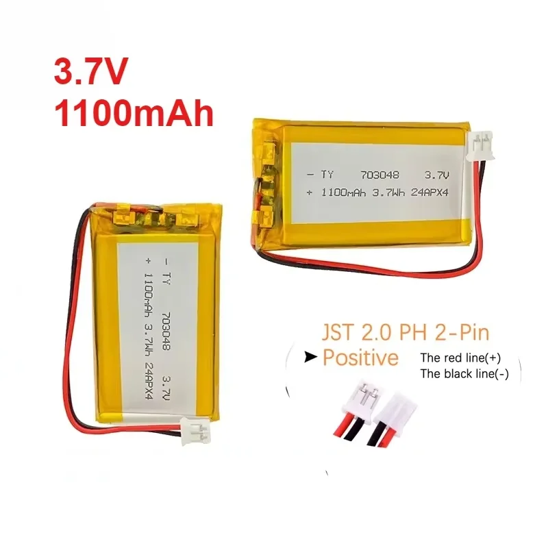 3.7V 703048 1100mAh Lithium Rechargeable Battery for Beauty Instrument Early Education Machine Laptop GPS Driving Recorder