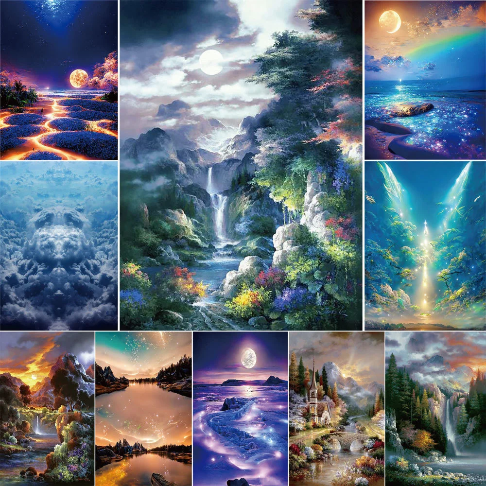 

Пейзаж, природа, печать холста, вышивка крестиком, полный комплект, DIY вышивка, рукоделие, рукоделие, шитье, рукоделие, смешанные иглы