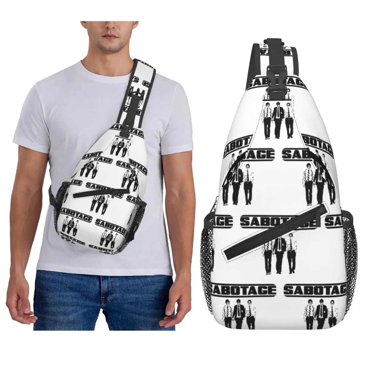

Beastie Boys Sabotage Chest Bag Men Sling Crossbody Backpack Chest Bag Traveling Hiking Daypack Shoulder Bag