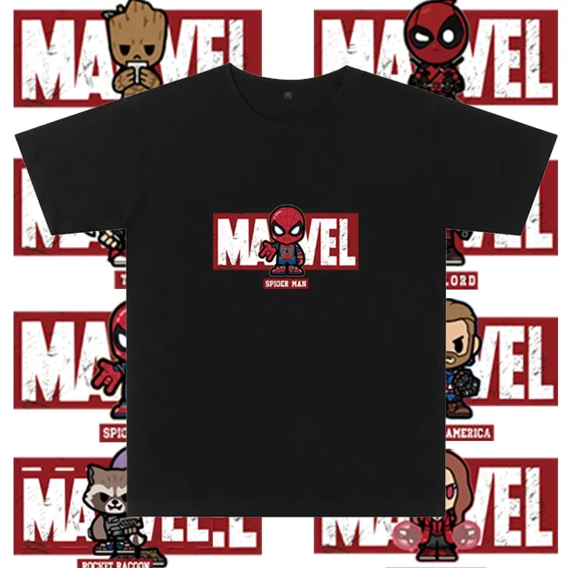 

Marvel Collaboration T-shirt Men's Short-sleeved Student Trendy Brand, Trendy Avengers Men's Half-sleeved Pure Cotton