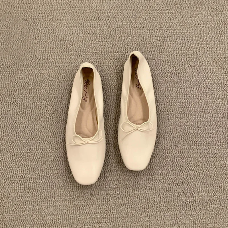 Modische flache Damen-Ballettschuhe, Tanzschuhe, lässige, weiche Damenschuhe mit Schleifenknoten, Slip-On-Schuhe für Damen – Detail 8