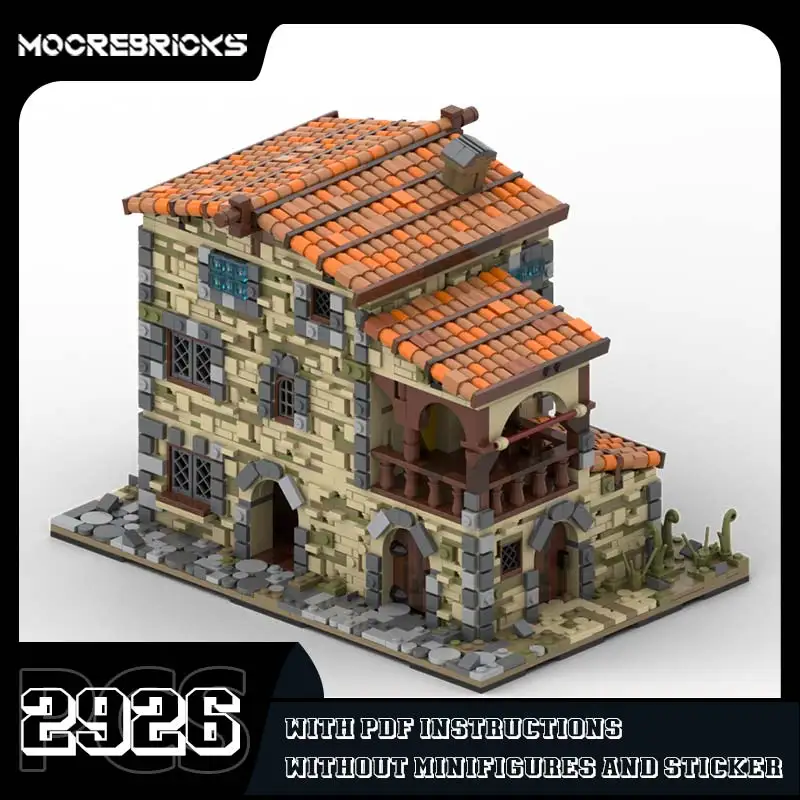 Popular Old Italian House Building Blocks Assembly Creative Bricks Street View Ancient Architecture Model Toy Kids Puzzle Gift