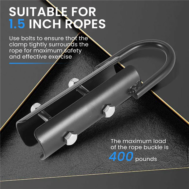 A20F-Climbing Rope Clamp,Rope Climb Workout Rig Attachment Hook For 1.5 Inch Rope Clasp Fitness Equipment Strength Training