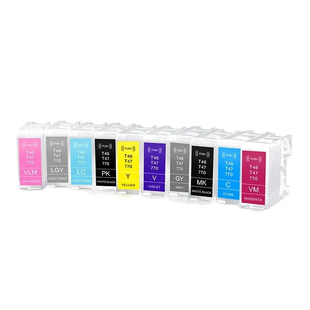 

Without Chip 10 Colors T47A Empty Refillable Ink Cartridge No Chip For Epson Surecolor SC P700 P900 Printer