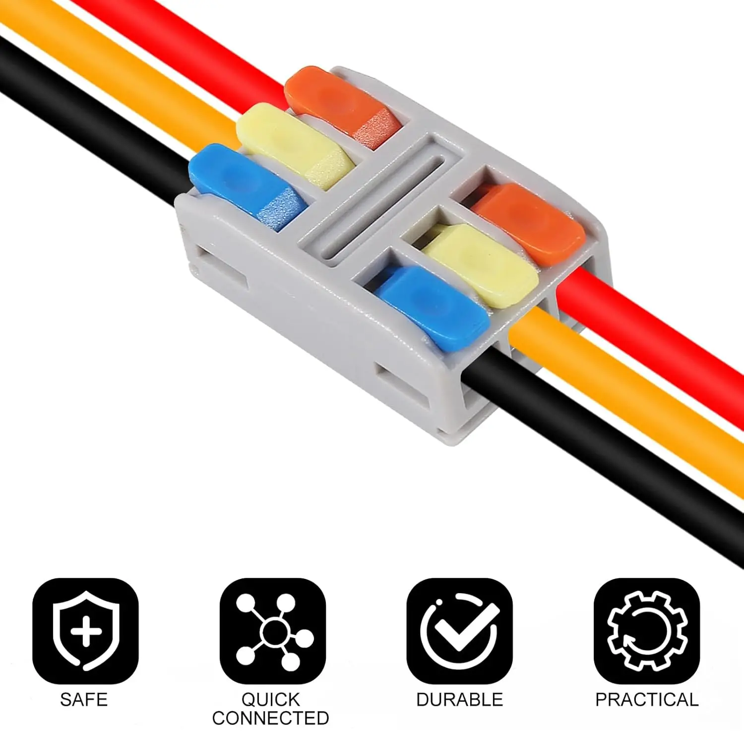 20pcs Mini Quick Lever Wire Connectors 1 in 1 Out 2 in 2 Out 3 in 3 Out Electrical Wire Butt Splice Inline Terminals