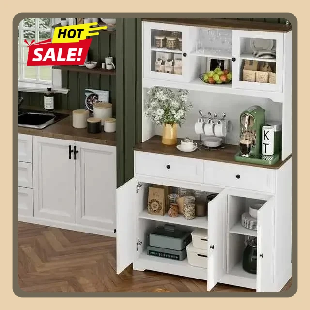 Kitchen Pantry Storage Cabinet with Buffet Cupboard with Adjustable Shelves, Tall Kitchen Cabinets kitchen cabinets full sets