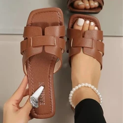 Summer New Women Slippers Flat Bottom Non-slip Outdoor Open Toe Beach Female Sandals Sexy Fashion Design Slides Woman Shoes