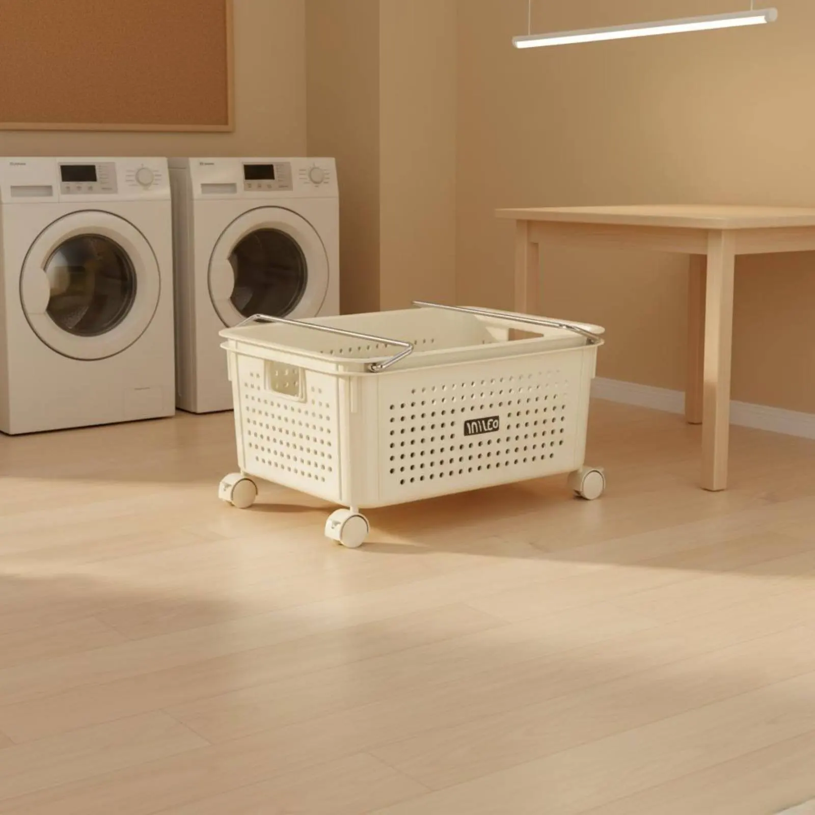 Rolling Laundry Hamper Large Capacity Wheeled Laundry Hamper Rolling Clothes Basket Easy to Move Storage Bin Vented Design