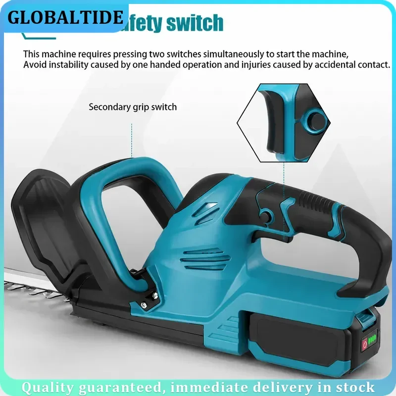 Brushless Cordless Hedge Trimmer Electric Pruner Garden Landscaping Tool Lawn Shrub Trimming Compatible Battery Powered