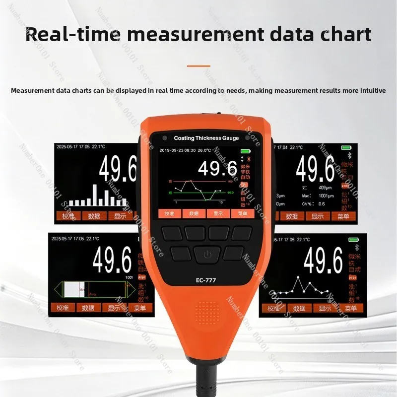 Color Screen Handheld Coating Thickness Gauge High Precision Film Tester for Marine Ship Coating Inspection