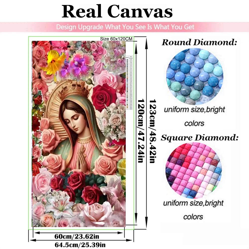 Red Rose VIrgin Mary Flower Di - огляд і ціна Resin Art Mary
