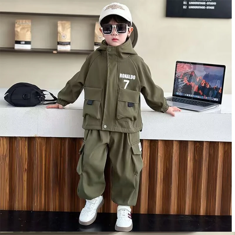 Spring Autumn Trendy Boys Outfit 2025 Children's Clothing Suit Social Media Popular Style Cool And Stylish Boys' Fashion