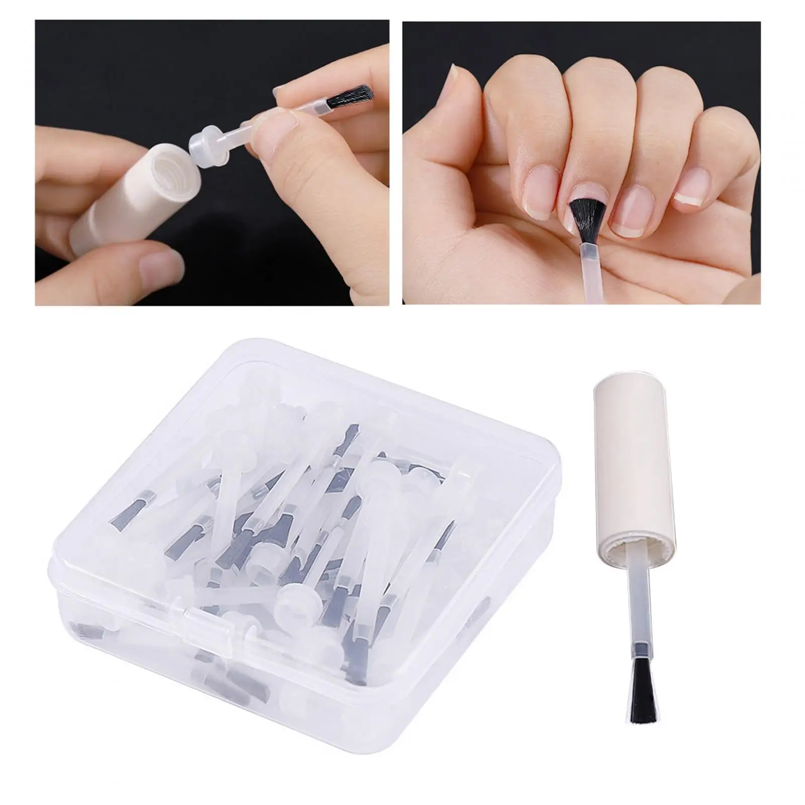 50Pcs Nail Polish Brush for Most 15ml Dipping Powder Liquid Bottles Easy to Use Soft Brush Bristles Liquid Applicators Brush