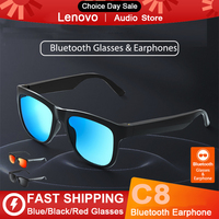 New Original Lenovo Lecoo C8 Smart Glasses Headphone Wireless Bluetooth Sunglasses Outdoor Sport Earphone HD Mic Calling 120mAh