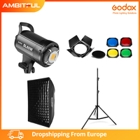 Godox LED Video Light SL-60W 5600K White Version Video Light Continuous Light Kit + 190cm Light Stand + 60x90cm Bowens Softbox