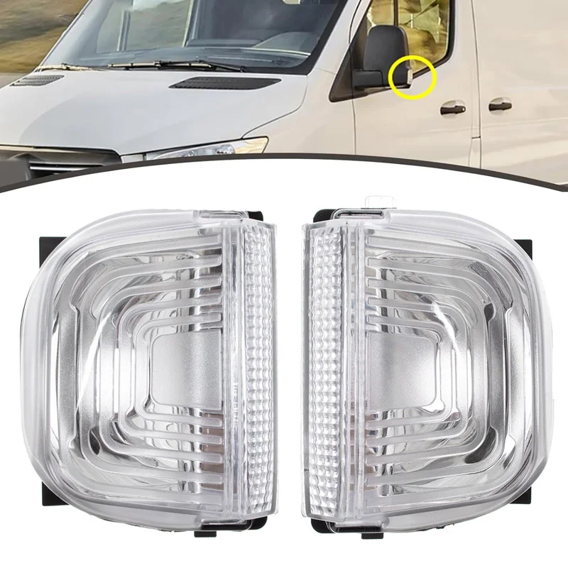 Wing Mirror Indicator Lens Clear Left Right 9109064700 A9109064600 Fit For Mercedes Sprinter 2018-2024 2023 2022 2021 2020 2019