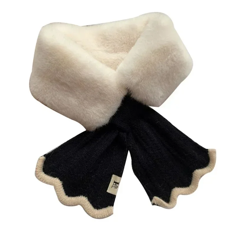 Beautiful Neckerchief for Woman Comfortable Plush Winter Windproof Protective Neckerchief