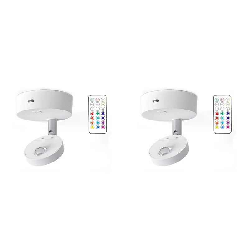 VELIF-2X Faretto LED wireless Faretti per armadio con telecomando Faretti RGB per luci decorative per armadietti del vino per camera da letto