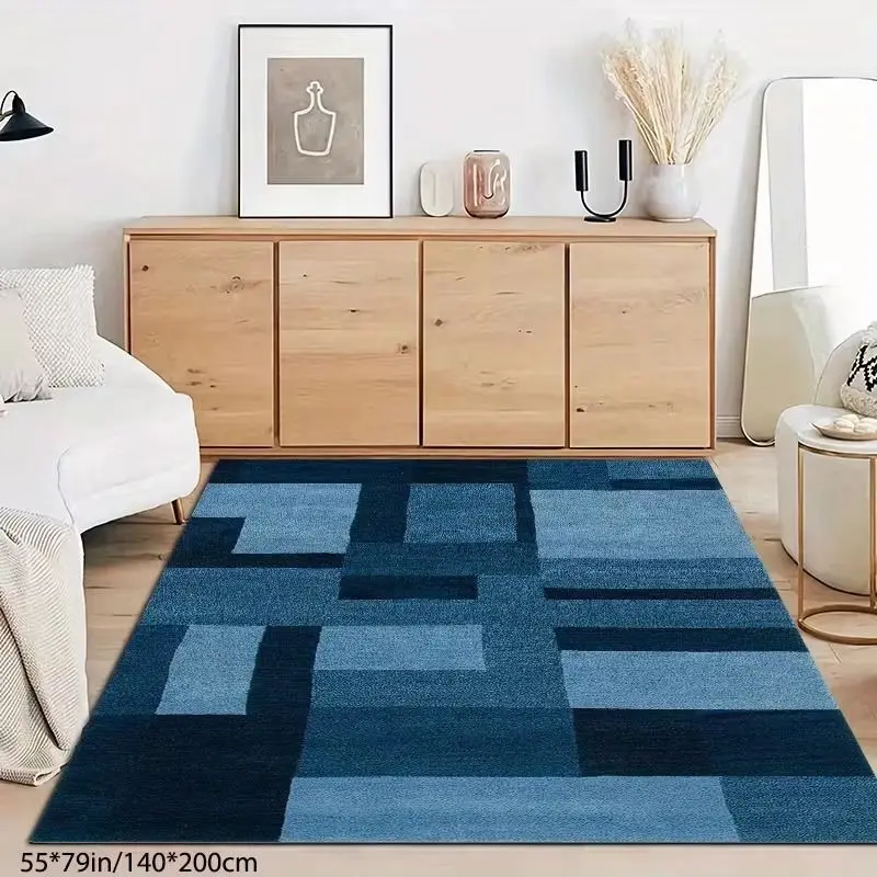 VIKAMA Geometric Pattern Rug, Non-Slip and Easy-to-Clean Living Room Rug, Sofa and Coffee Table Rug, Home Decor