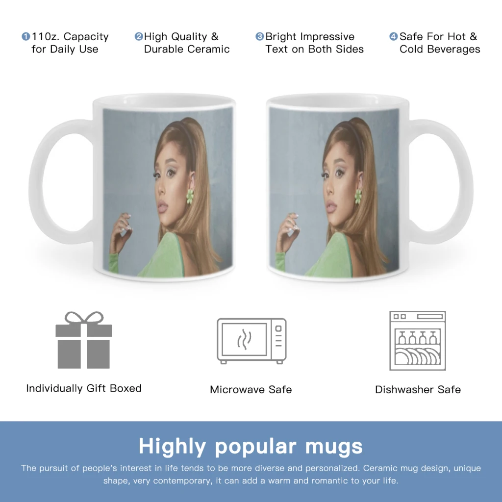 

Beautiful Ariana G-Grande Free shipping Ceramic Mugs Coffee Cups Milk Tea Cup ins Oatmeal Breakfast Mug Drinkware Kitchen