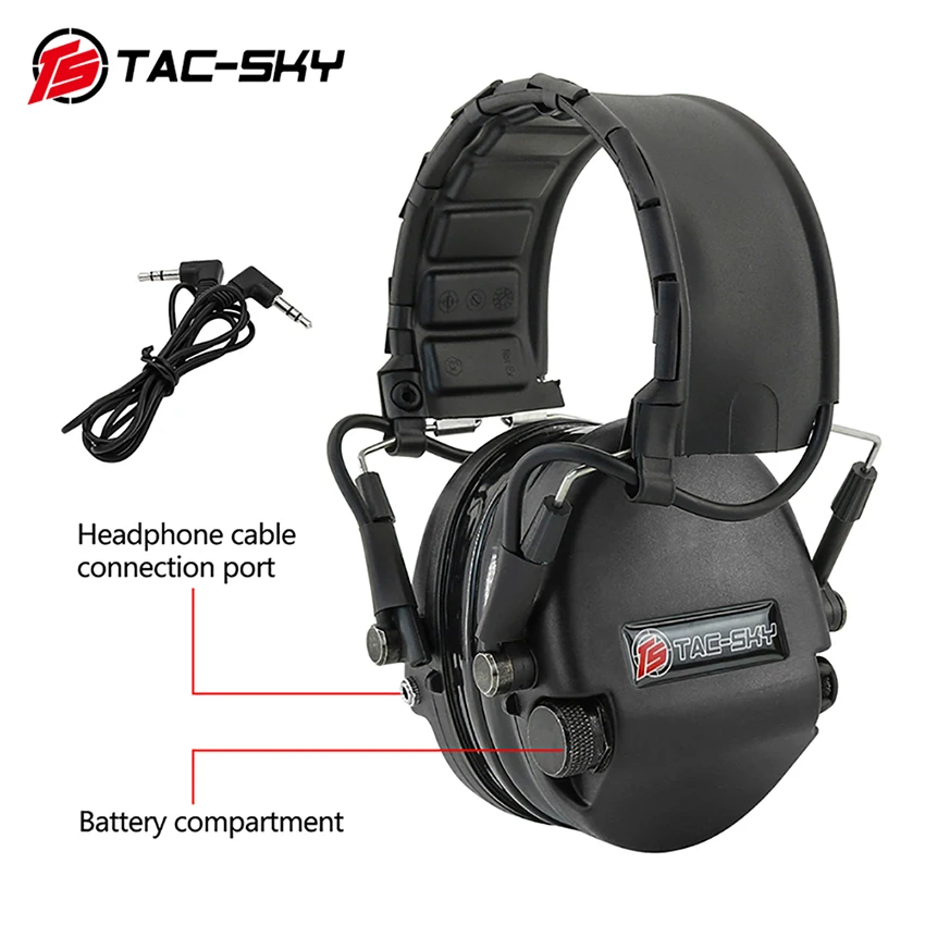 TAC-SKY SORDINTEA Tactical Headset Noise Reduction Hearing Protection Electronic Muffs Active Ear Protection for Airsoft Sports